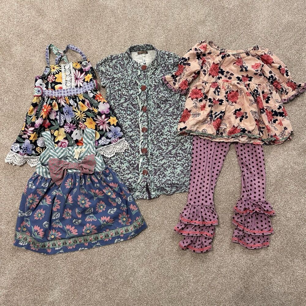 Matilda Jane Size 6 5-Piece Lot Bundle Summer Floral Dress Tops Pants